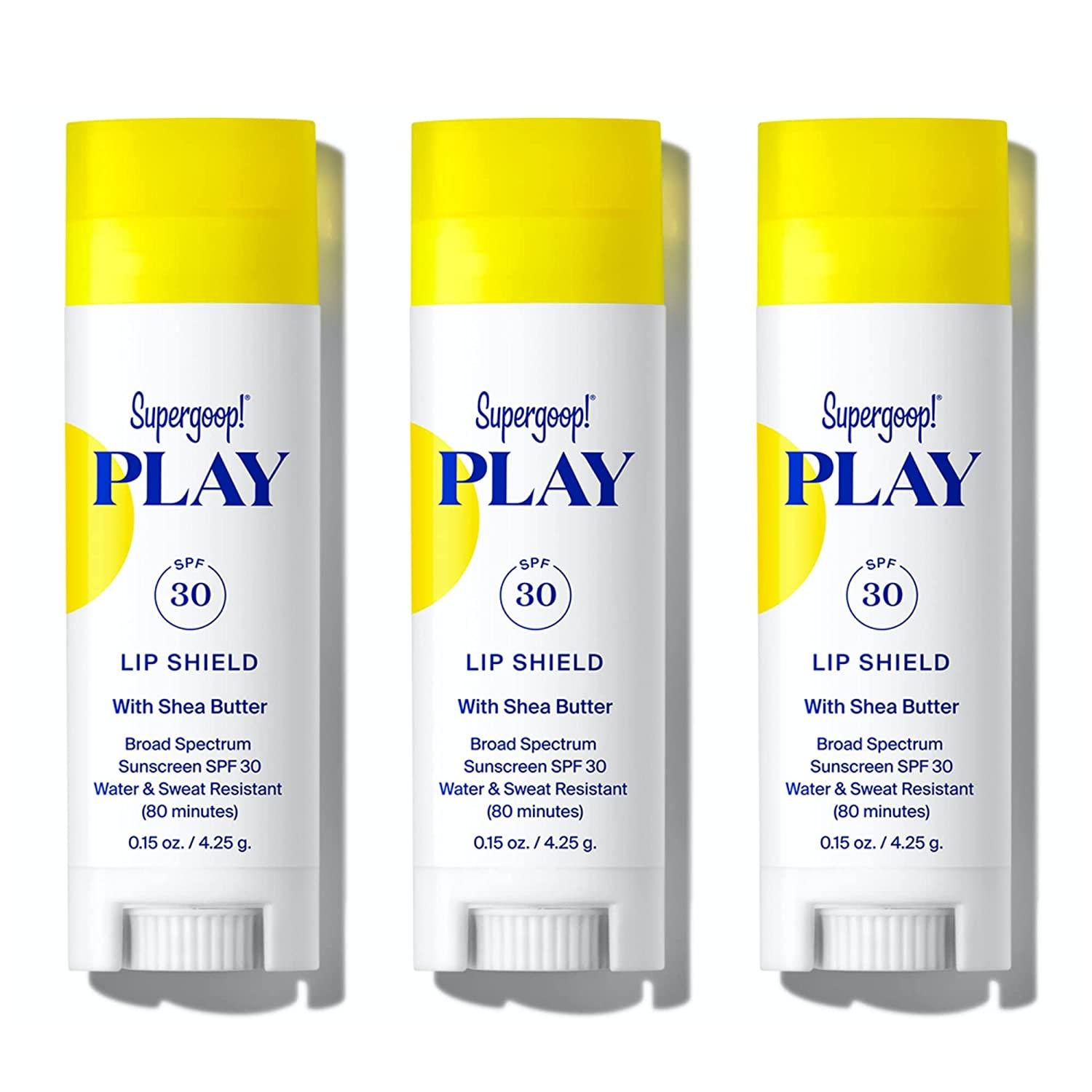 Supergoop! PLAY Lip Shield SPF 30 with Shea Butter 3 Pack Hydrating
